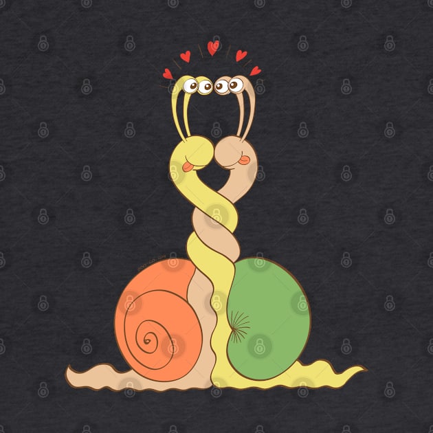 Slimy snails intertwining their bodies and falling in love by zooco